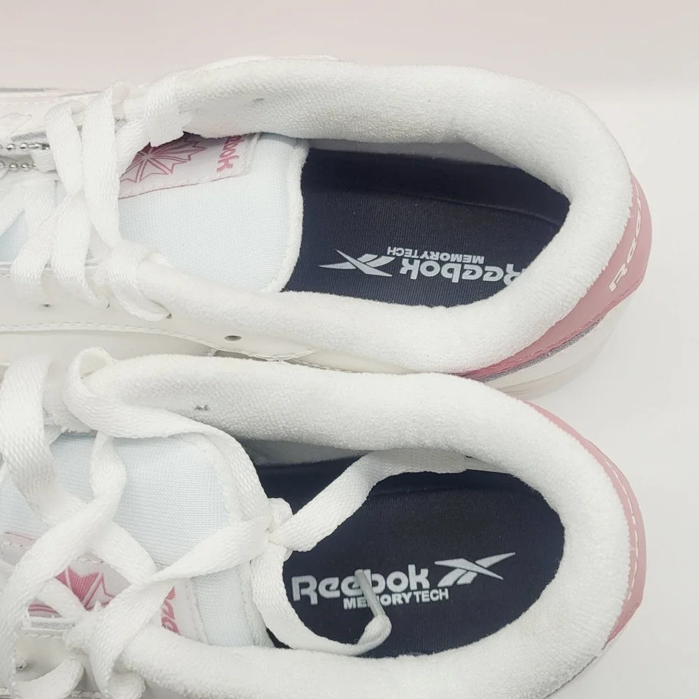 Reebok RB116 Women's Work Sneakers 11.5M White Pink Memory Foam Footbed‎